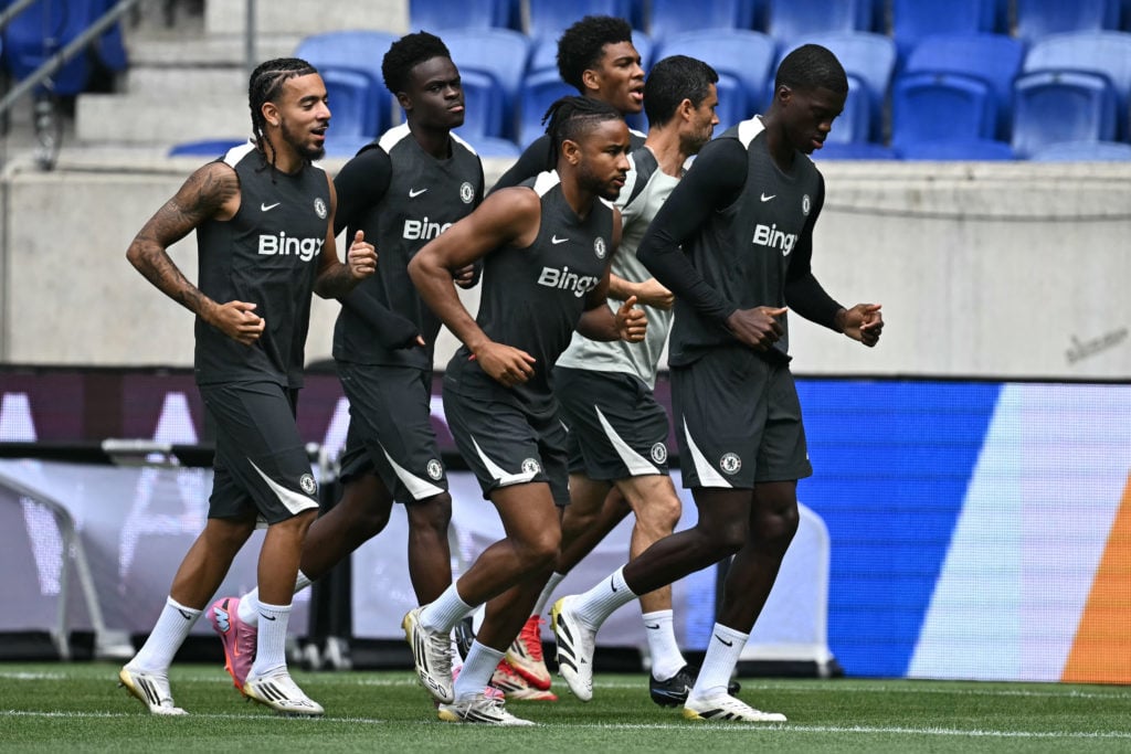 Chelsea players take part in training session at Club World Cup