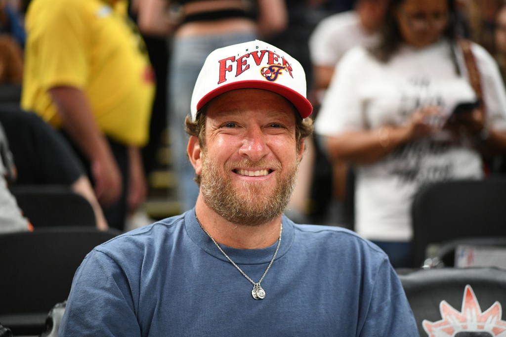 Dave Portnoy, wearing an Indiana Fever hat, poses for a photo while attending a WNBA game between the Indiana Fever and the Connecticut Sun on July 15, 2025, at TD Garden in Boston, MA. 
