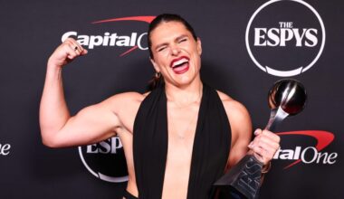 Ilona Maher at the 2025 ESPY Awards held at the Dolby Theatre on July 16, 2025 in Los Angeles, California. (Photo by Christopher Polk/ via Getty Images)