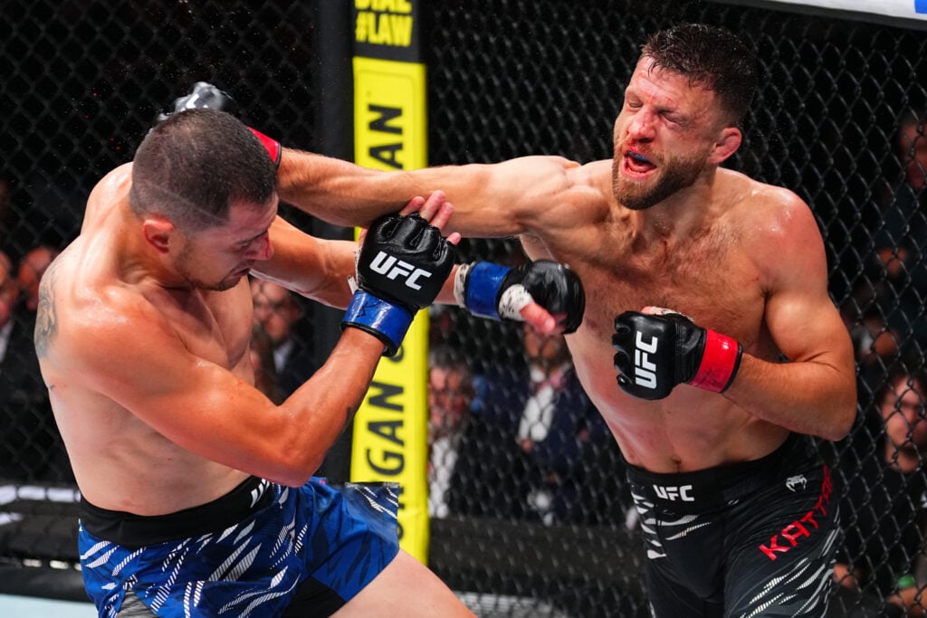 Calvin Kattar punches Steve Garcia at UFC Nashville