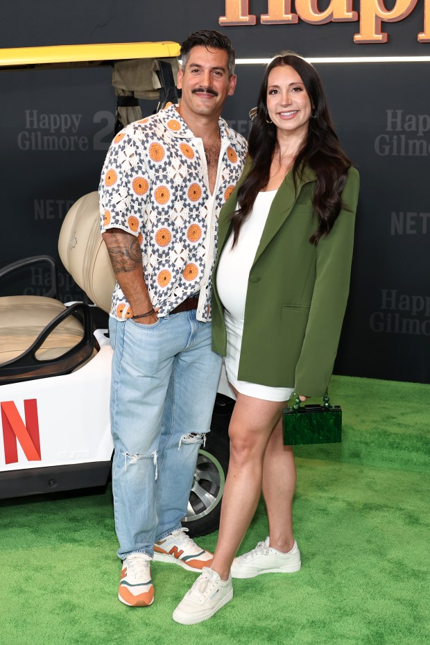 NEW YORK, NEW YORK - JULY 21: (L-R) Jon Bouffard and Alexandra Bouffard attend Netflix's "Happy Gilmore 2" New York Premiere at Jazz at Lincoln Center on July 21, 2025 in New York City. (Photo by Jamie McCarthy/Getty Images)