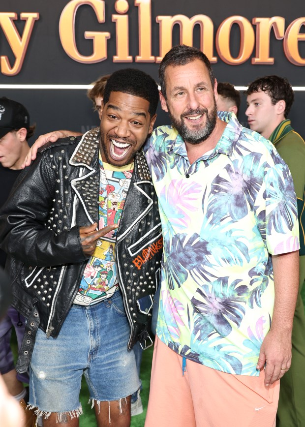 NEW YORK, NEW YORK - JULY 21: (L-R) Kid Cudi and Adam Sandler attend Netflix's "Happy Gilmore 2" New York Premiere at Jazz at Lincoln Center on July 21, 2025 in New York City. (Photo by Jamie McCarthy/Getty Images)