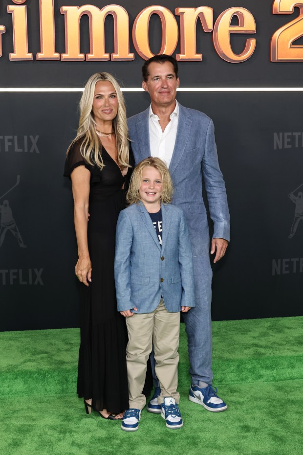NEW YORK, NEW YORK - JULY 21: (L-R) Molly Sims, Grey Stuber and Scott Stuber attend Netflix's "Happy Gilmore 2" New York Premiere at Jazz at Lincoln Center on July 21, 2025 in New York City. (Photo by Jamie McCarthy/Getty Images)