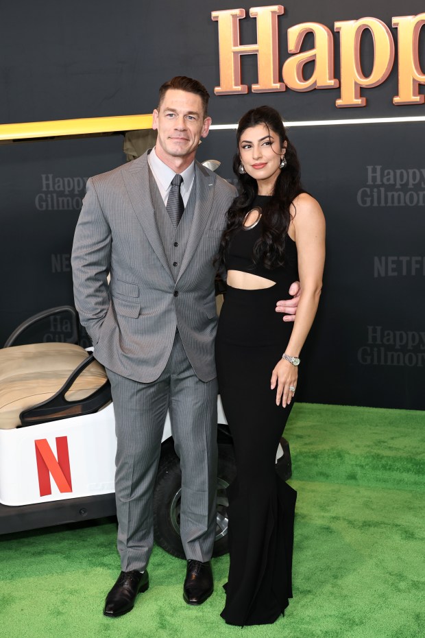 NEW YORK, NEW YORK - JULY 21: (L-R) John Cena and Shay Shariatzadeh attend Netflix's "Happy Gilmore 2" New York Premiere at Jazz at Lincoln Center on July 21, 2025 in New York City. (Photo by Jamie McCarthy/Getty Images)