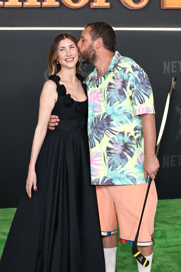 NEW YORK, NEW YORK - JULY 21: (L-R) Jackie Sandler and Adam Sandler attend Netflix's "Happy Gilmore 2" New York Premiere at Jazz at Lincoln Center on July 21, 2025 in New York City. (Photo by Jamie McCarthy/Getty Images)