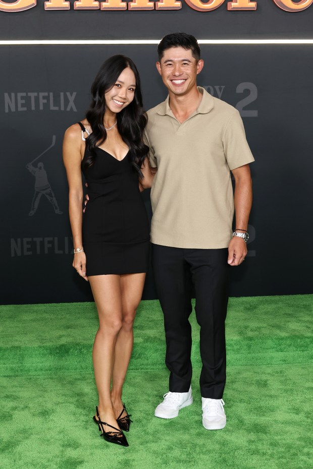 NEW YORK, NEW YORK - JULY 21: (L-R) Kat Zhu and Collin Morikawa attend Netflix's "Happy Gilmore 2" New York Premiere at Jazz at Lincoln Center on July 21, 2025 in New York City. (Photo by Jamie McCarthy/Getty Images)