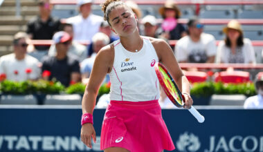 Jasmine Paolini reacts after setting unwanted personal record during shock Canadian Open loss