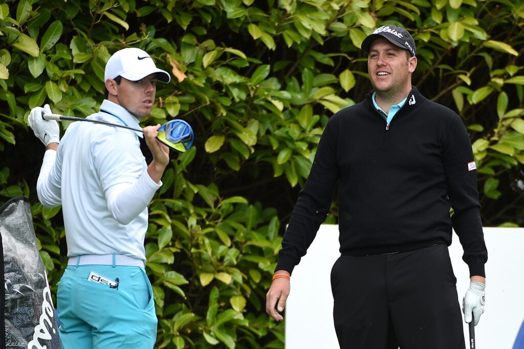 Rory McIlroy standing next to Matthew Southgate at The Irish Open in 2016