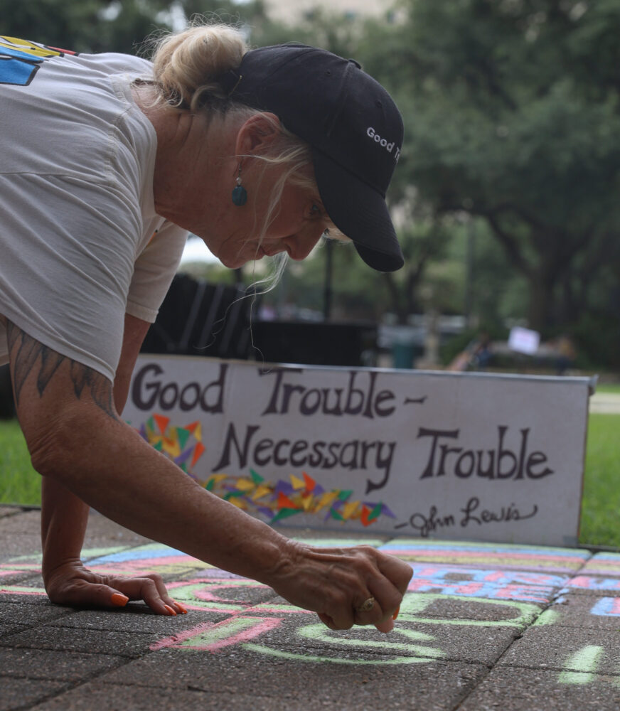 Good Trouble Lives On Chalk Art