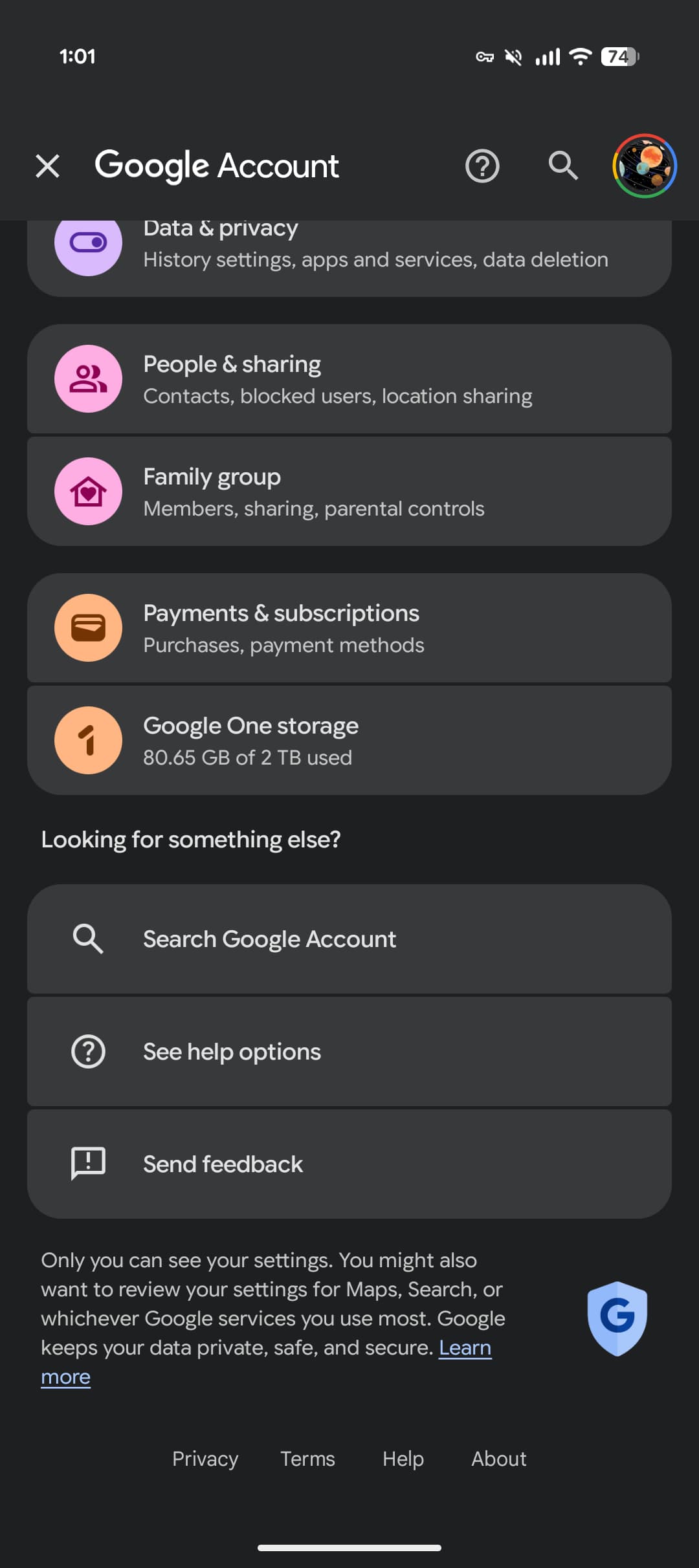 Google Account Expressive redesign
