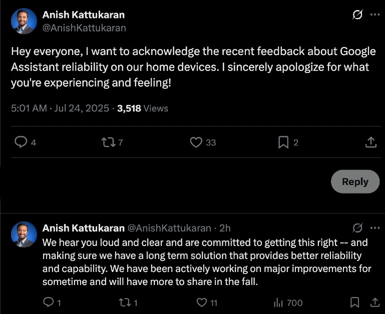 Google Home apology x post