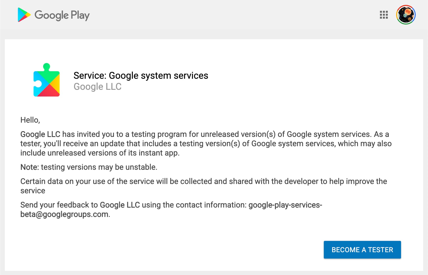 Android Google System services