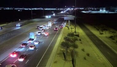 Southbound Loop 303 closed in the West Valley at Bethany Home Road on Saturday evening after a cras...