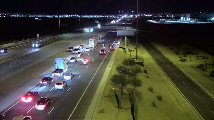 Southbound Loop 303 closed in the West Valley at Bethany Home Road on Saturday evening after a cras...
