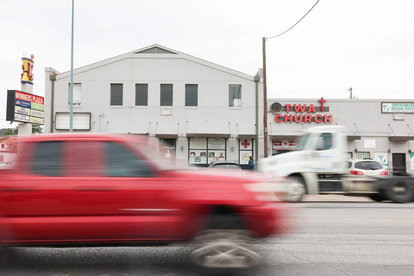 Traffic pass along Martin Luther King Jr Blvd by The Winners Plaza complex, on Thursday,...