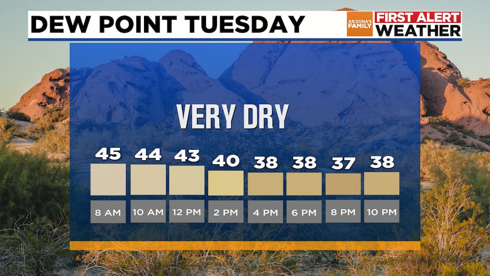 Tuesday dew points