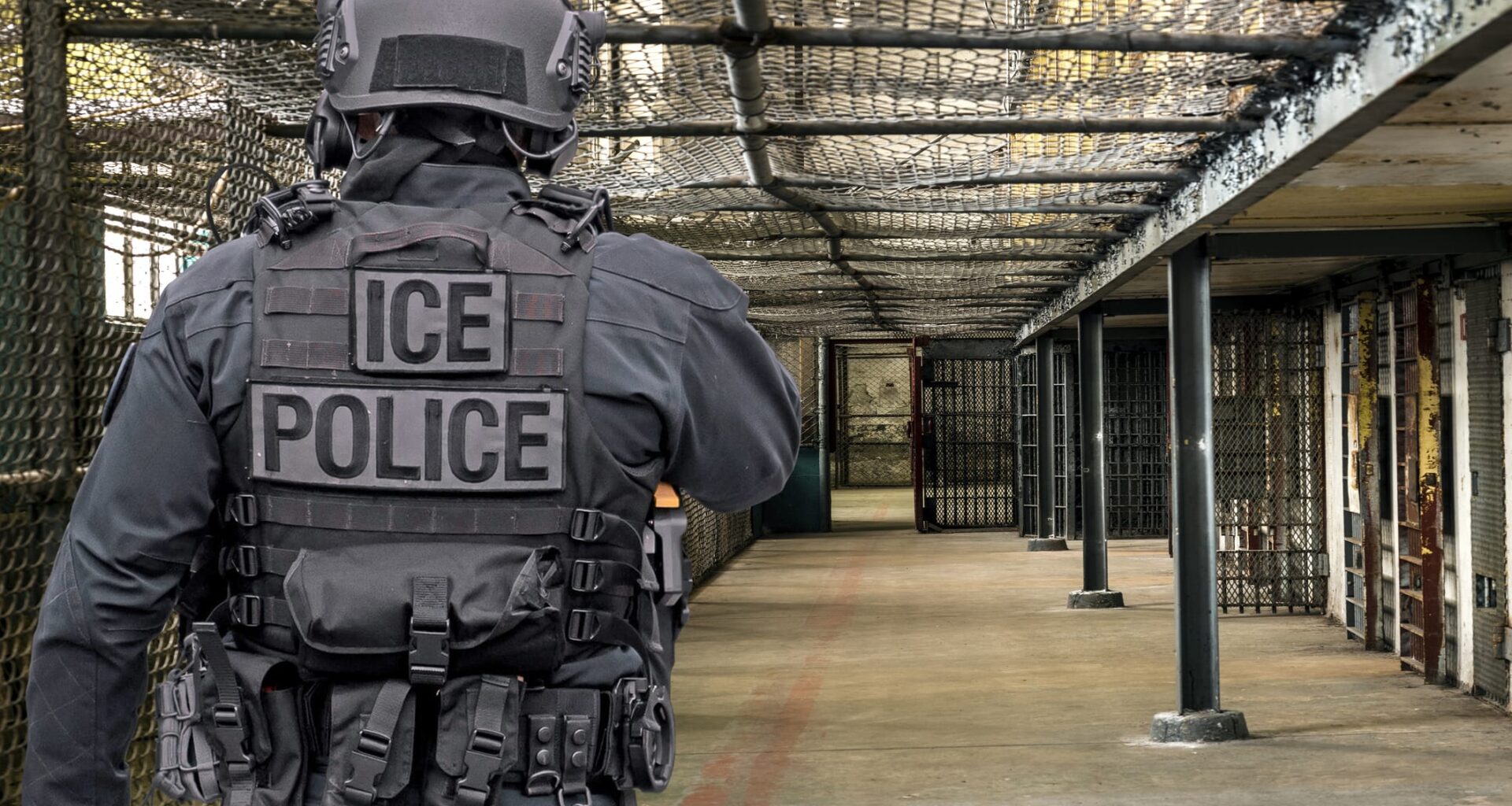 ICE agent in a detention center