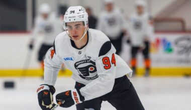 Porter Martone, #94. Flyers development camp workout, Skate Zone, Voorhees, NJ, Thursday, July 3, 2025.