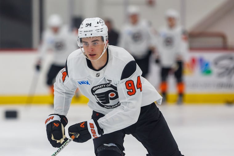 Porter Martone, #94. Flyers development camp workout, Skate Zone, Voorhees, NJ, Thursday, July 3, 2025.