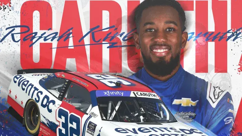NASCAR Driver Rajah Caruth and the Events DC branded car