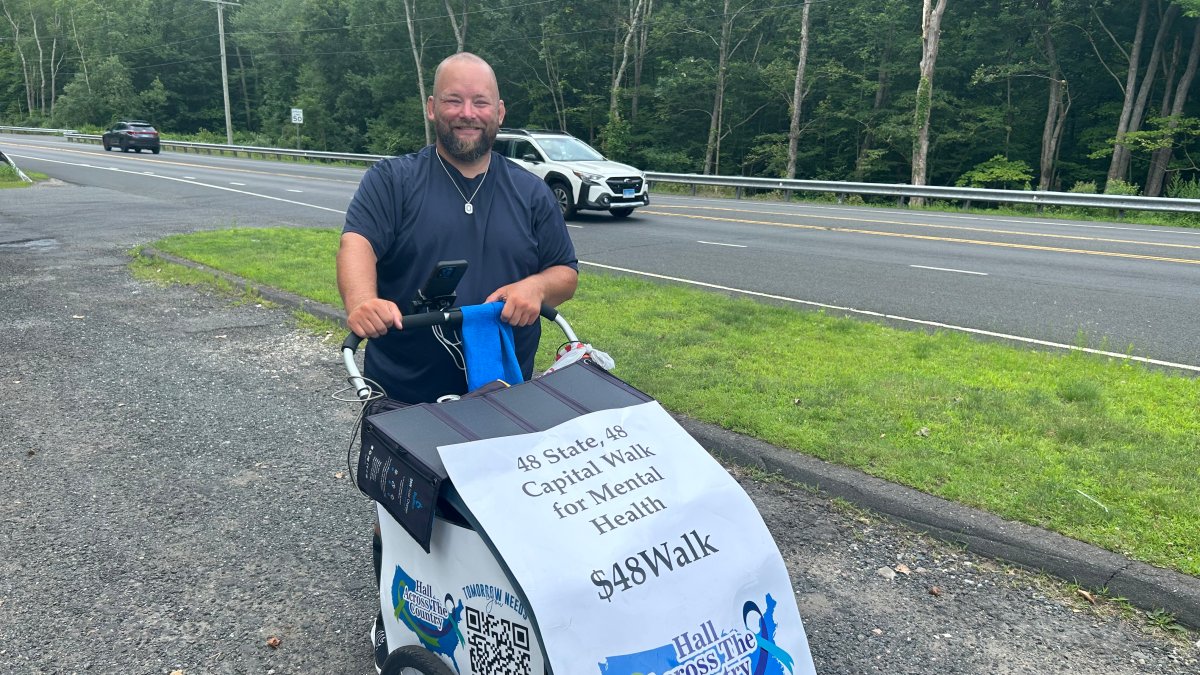 Man walking across the U.S. stops in CT as he advocates for mental health – NBC Connecticut