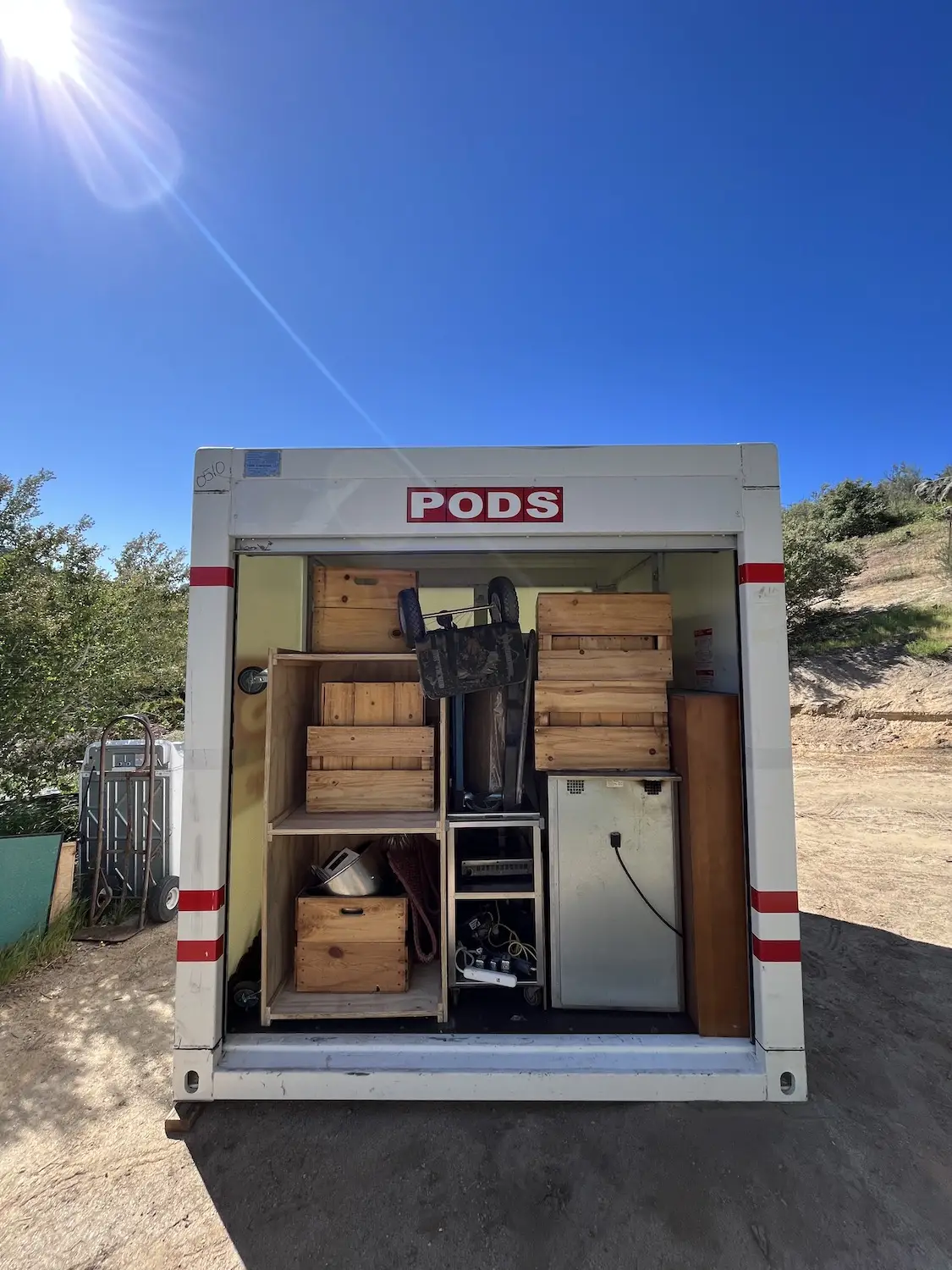 Wildwood Flour owner Lauren Silver's supplies as she moves from Pacific Beach to Campo 