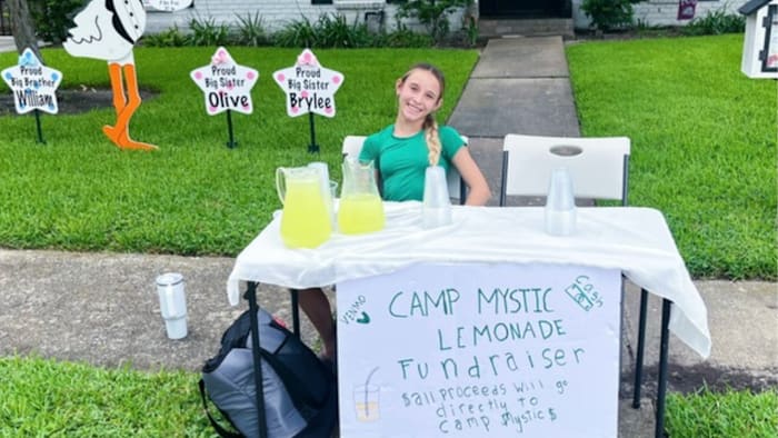 Houston teen raises $600 for Camp Mystic flood relief victims by selling lemonade