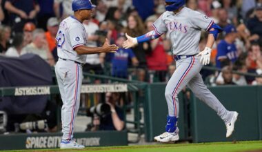 Hot bat of Kyle Higashioka forcing shift in Rangers’ catching dynamic
