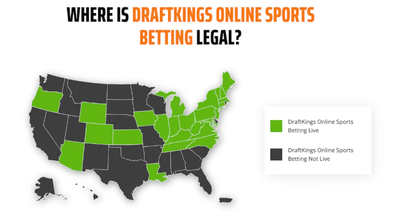 DraftKings Promo Legal States Map.