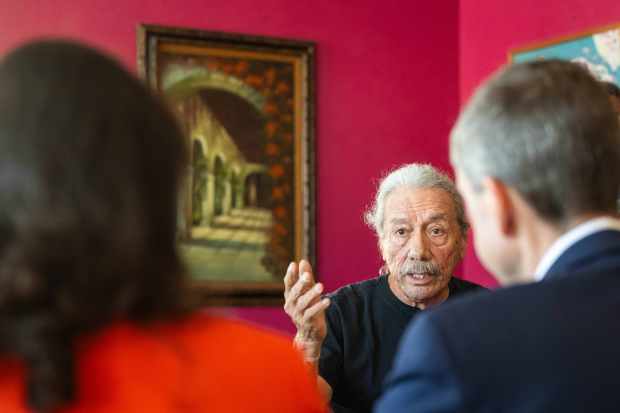 Actor Edward James Olmos speaks with Los Angeles County Supervisor...
