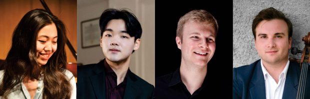 The Larinae Ensemble includes pianist Stephanie Tang, violinist Jake Dongyoung Shim, violist Joseph Skerik and cellist Jakob Giovanni Taylor. (La Jolla Music Society)