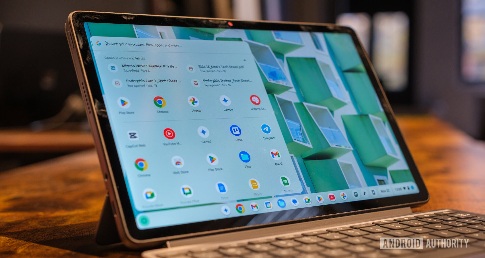 Lenovo Chromebook Duet Gen 9 menu open