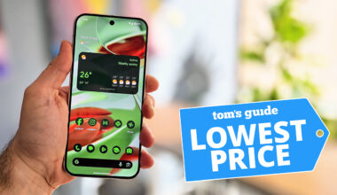 Google's Pixel 9 Pro XL in-hand with 'Lowest Price' badge overlaid