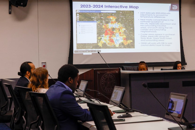 Office of Environmental Quality and Sustainability staff present an urban heat island...