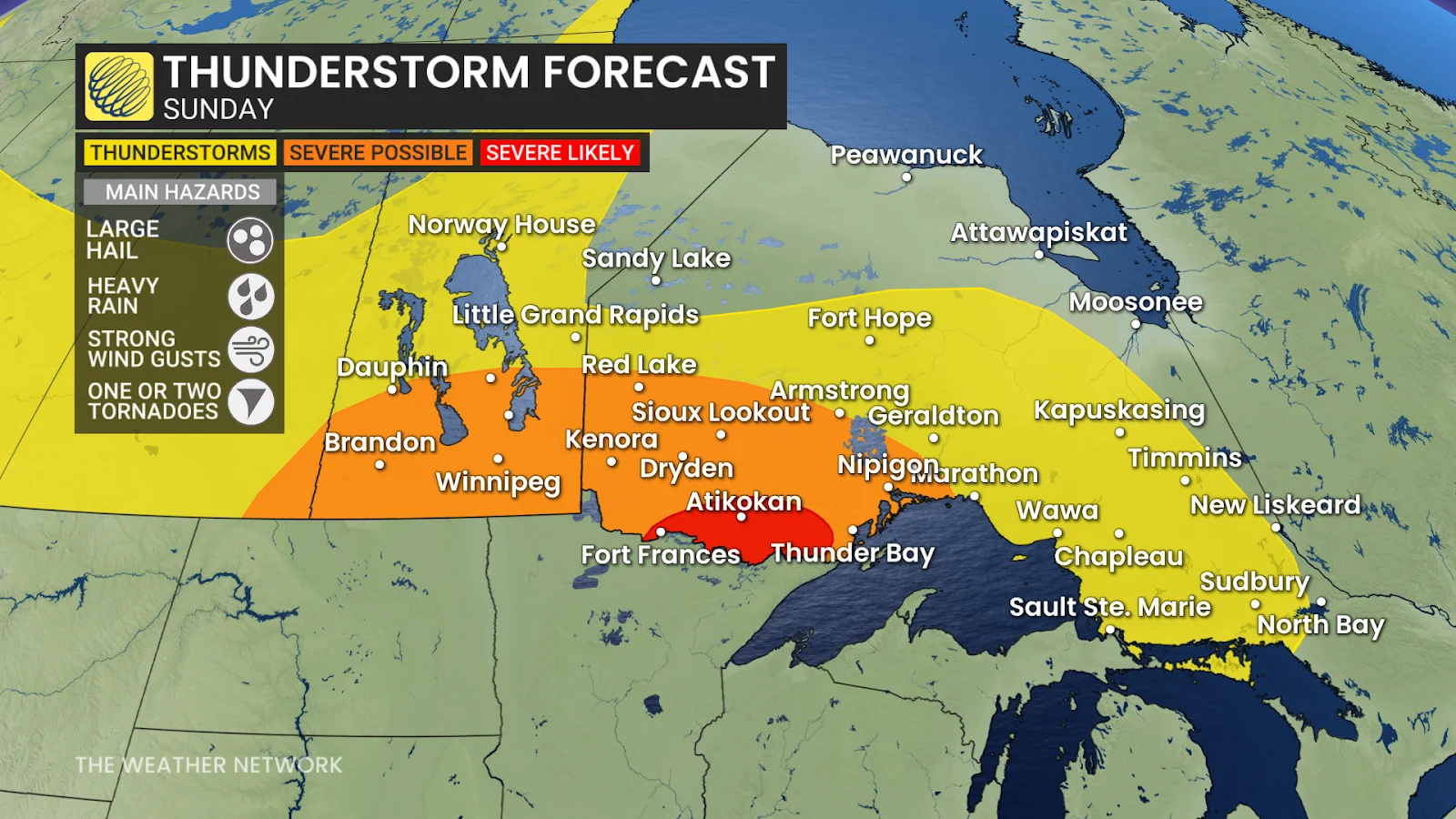 Manitoba Northwest Ontario Thunderstorm Forecast