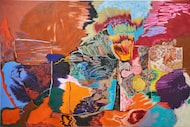 Rachel Jones' "SMIIILLLLEEEE," from 2021, is among the works featured in “A Room Hung With...