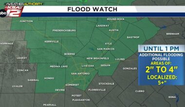 Flood Watch continues Sunday for Hill Country, San Antonio, and Central Texas
