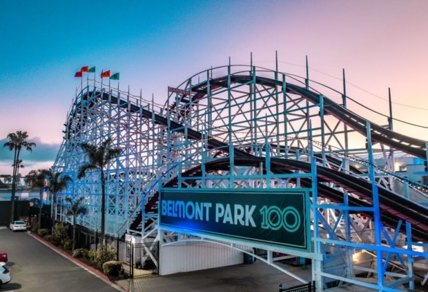 The Giant Dipper wooden roller coaster became a National Historic...