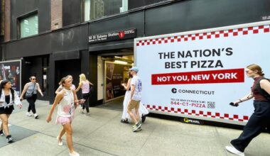Connecticut causes social media stir with pizza ads in NYC
