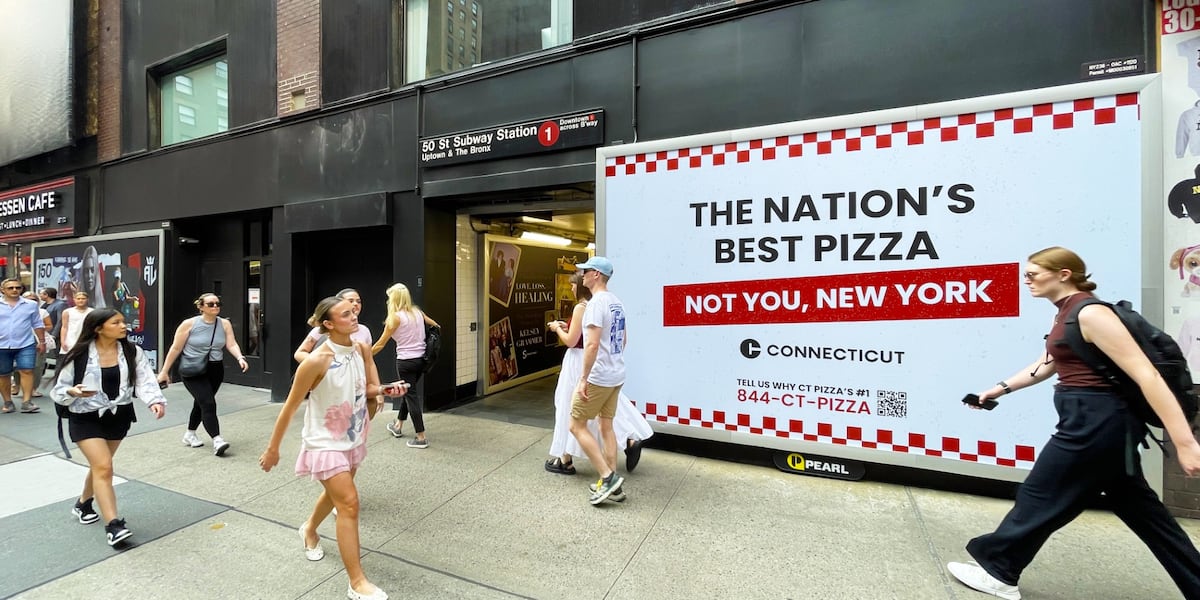 Connecticut causes social media stir with pizza ads in NYC