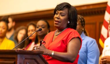 Mayor Cherelle L. Parker speaks during a news conference on her administration's contract agreement with AFSCME DC 47.