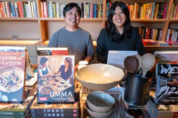 Ken Concepcion and his wife Michelle Mungca at their cookbook store, Now Serving, in the Chinatown section of Los Angeles on Tuesday, May 20, 2025. (Photo by Hans Gutknecht, Los Angeles Daily News/SCNG)