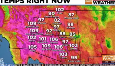 Above normal temperatures continue across Arizona