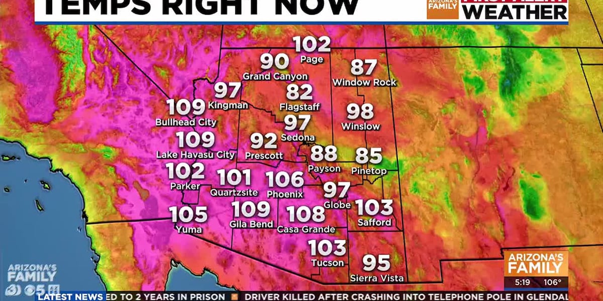 Above normal temperatures continue across Arizona