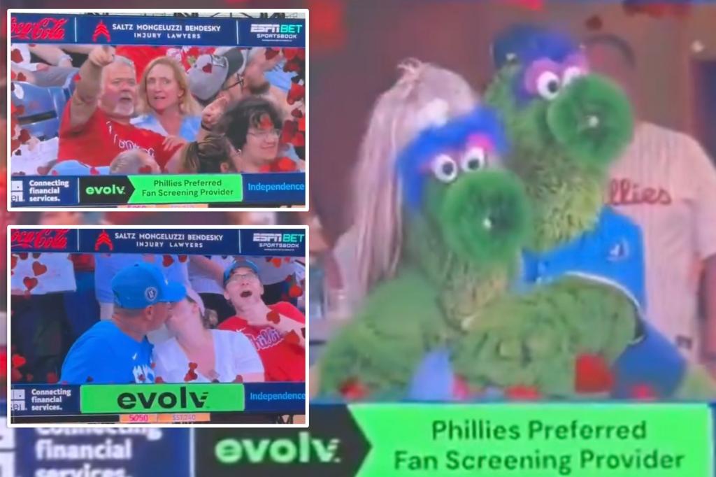 Phillie Phanatic hilariously recreates viral Coldplay kiss cam scandal