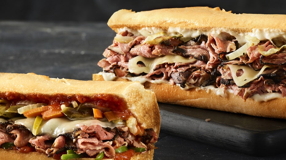 Quiznos' prime rib sandwich pictured. 