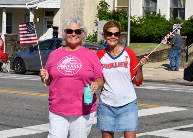 Donna Quigley, left, and Peggy Brennan had a prime viewing...