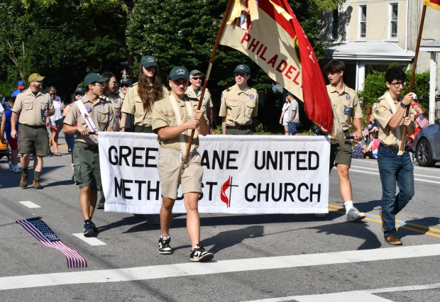 Scouts from Troop 334 brought up the Green Lane United...
