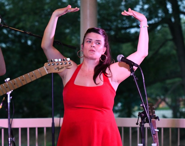Ali Wadsworth, the fabulous backing singer with Ben Arnold, swayed...