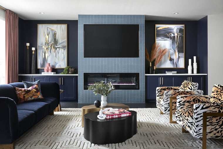 Rasheeda Gray of Gray Space Interiors in Elkins Park added faux greenery to a Delaware County home.